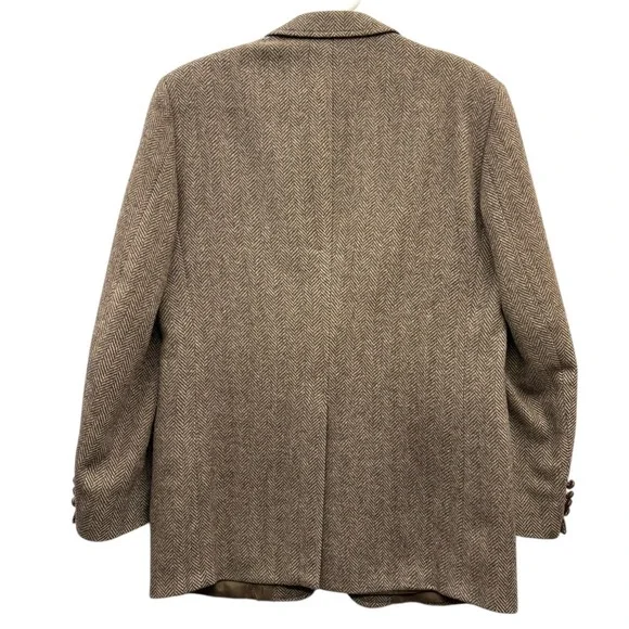Ernie II Men's Wool Blazer Herringbone Tweed‎ Vintage Academia USA Tailored 42L - Picture 2 of 9